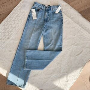 NWT 109082 Aritzia Denim Forum FARRAH HI WIDE R 7 yrs blue taboo 26